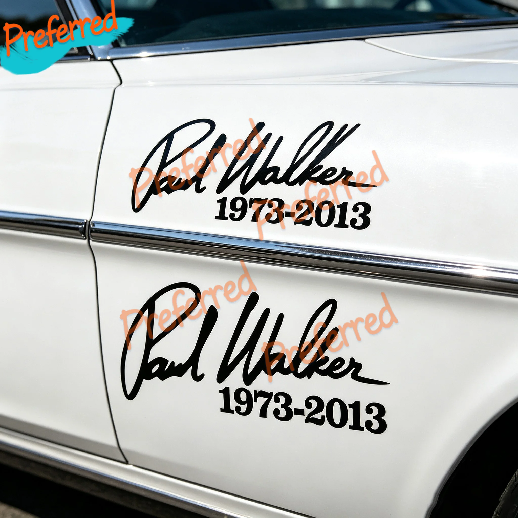 2x Aufkleber PAUL WALKER Signature RIP Car Truck in Memory Die Cut Decal Car Sticker - Customizable in Any Sticker Size