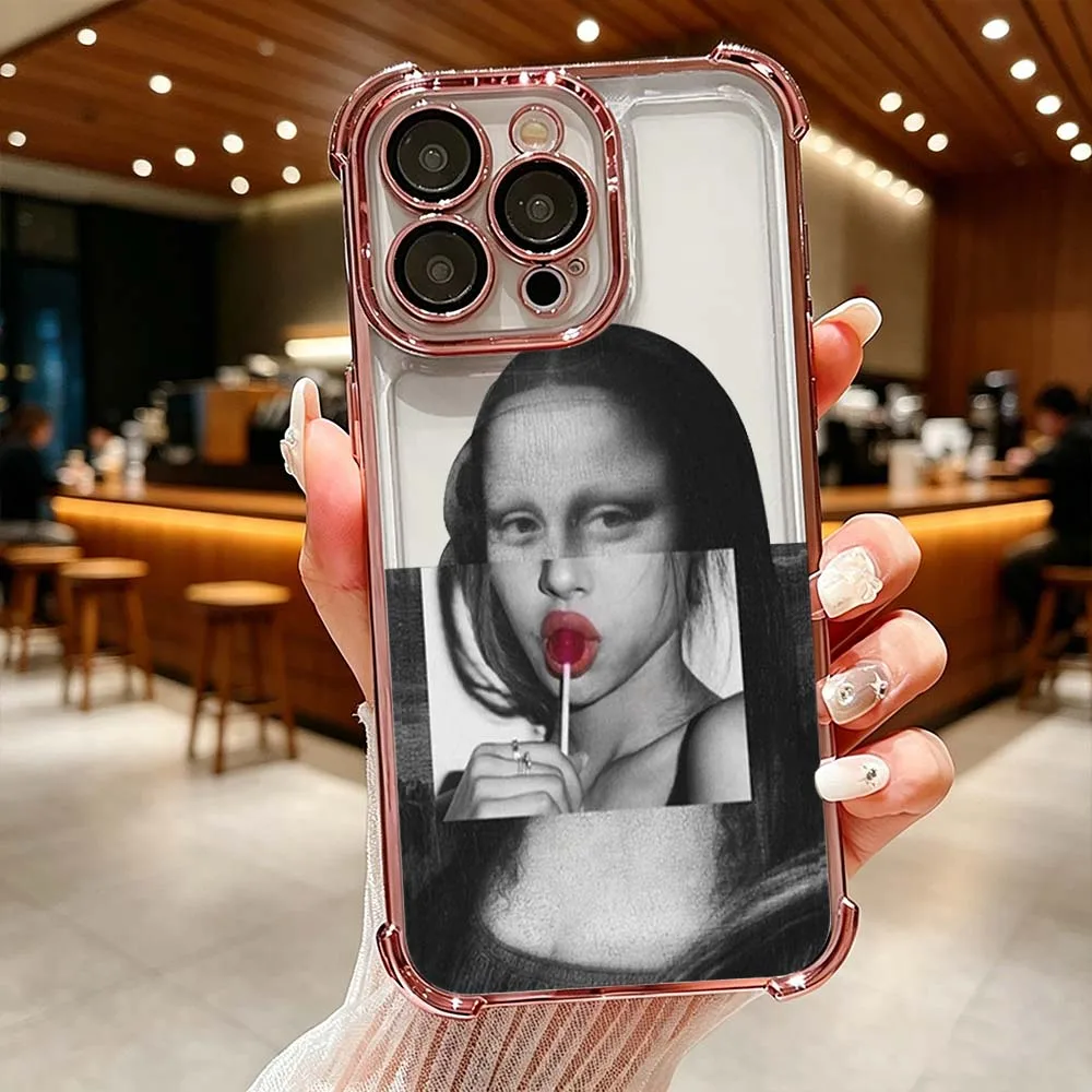 

Woman Lollipop Red Lips Phone Case For iPhone 17 16 15 14 Pro Max 12 11 13 17 Air Plus 16e Anti Drop Soft Cover