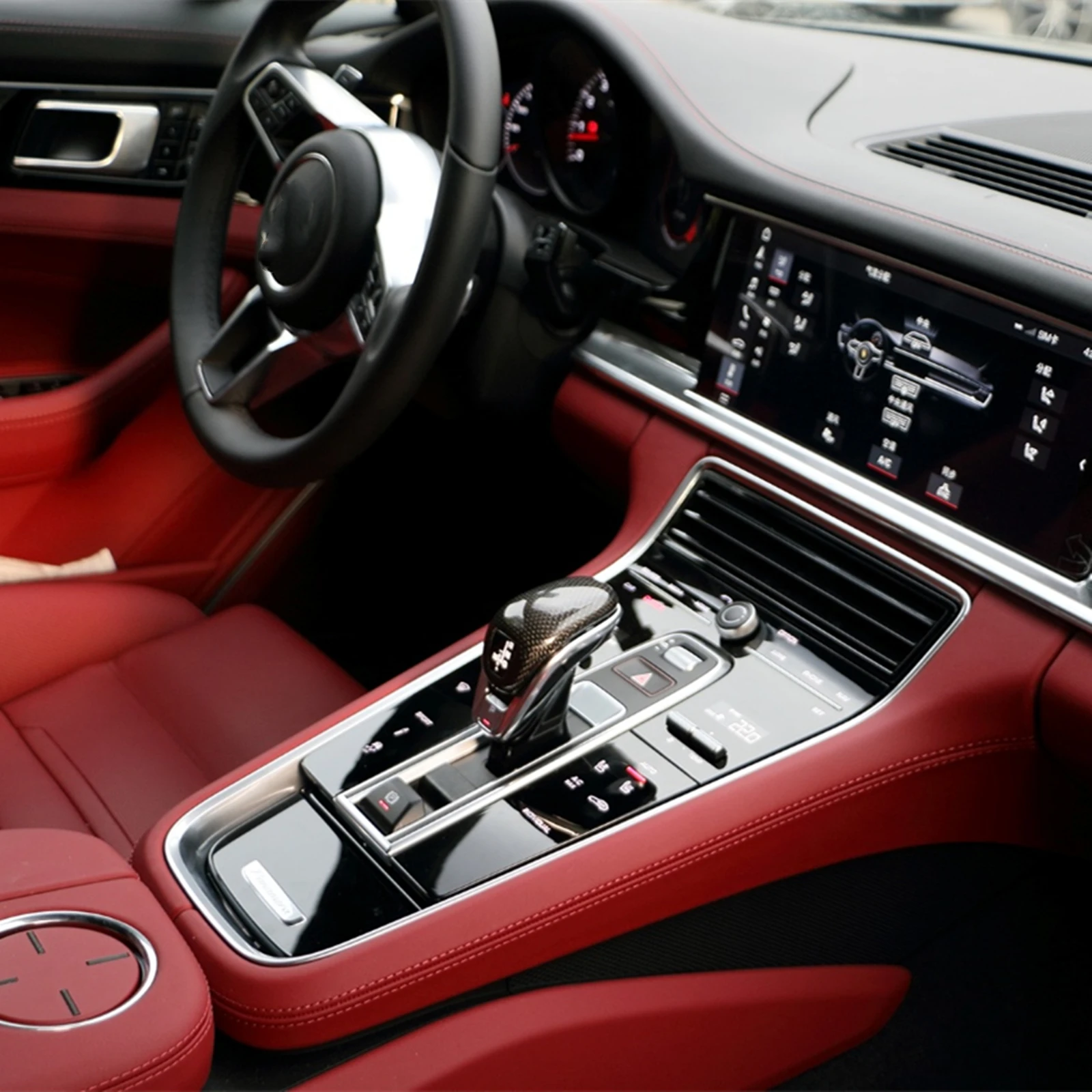 

Car Interior Center Gear Shift Knob Trim Cover Cap For Porsche Panamera 2017 2018 2019 2020 2021 2022 2023