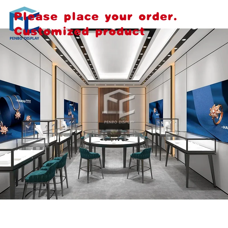 custom.Small Jewellery Shop Design 3D Model Rendering Personalized Jewellery Shop Interior Design Furniture Design