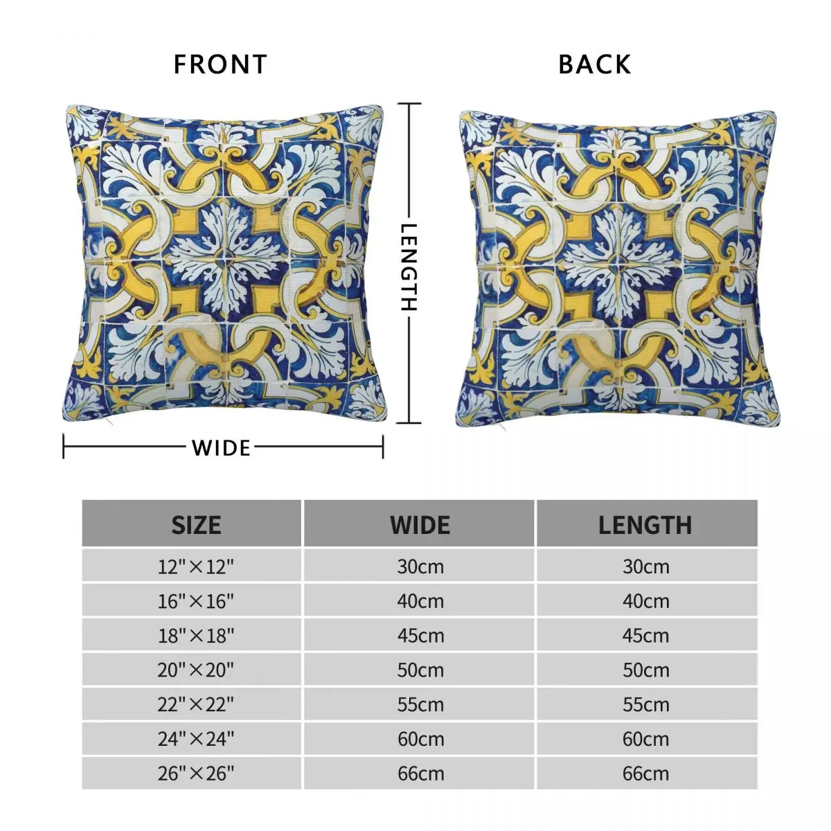 Portuguese Azulejo Tiles Square Pillowcase Polyester Linen Velvet Printed Decor Throw Pillow Case Home Cushion Cover Wholesale