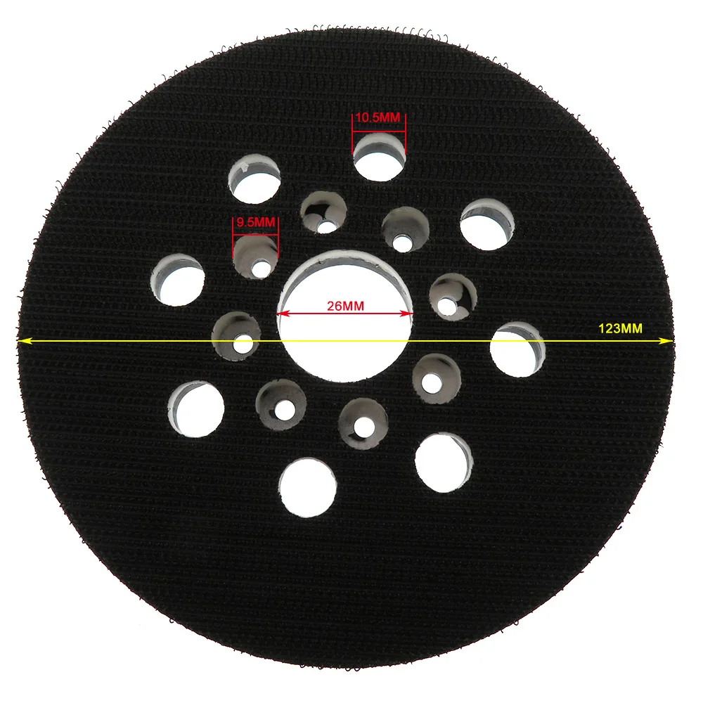 

1pc 5“ Sander Backing Pad Replacement For GEX125-1AE Sanding Machine 123mm 8 Holes M4 Pad