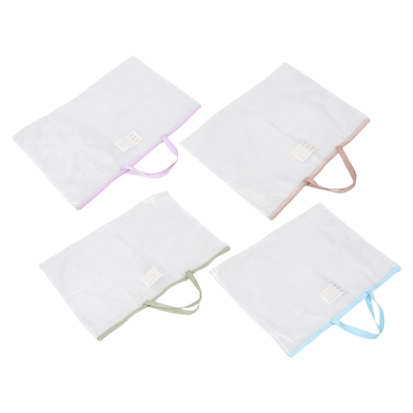 4Pcs Waterproof PVC Zipper Document Bags A2 Large File Organizer Pouches with Carry Handles Labels for Travel Office Art