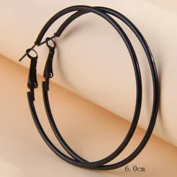 Fashion Punk Style Black Hoop Earrings Geometric Shaped Hoop Earrings Fashion Jewelry