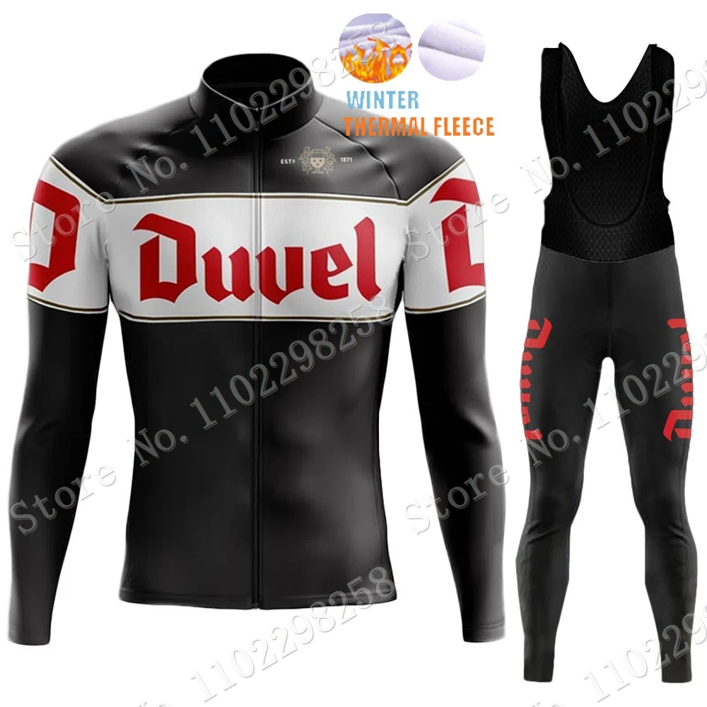 Winter 2023 Duvel Cycling Jersey Set Mens Beer Drink Belgium Cycling Clothing Long Sleeve MTB Bike Road Pants Bib Maillot