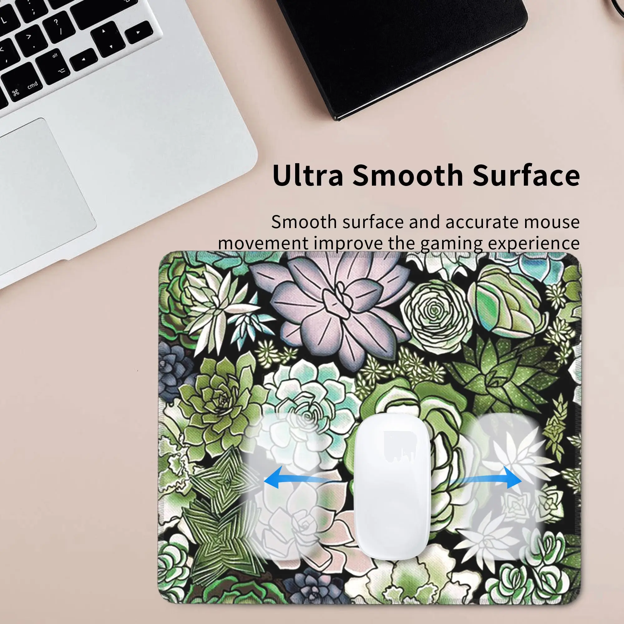 Blooming Succulent Plant Garden Mouse Pad Computer Keyboard Mouse Mat Gamer PC Laptop Desk Mat Office Table Mats