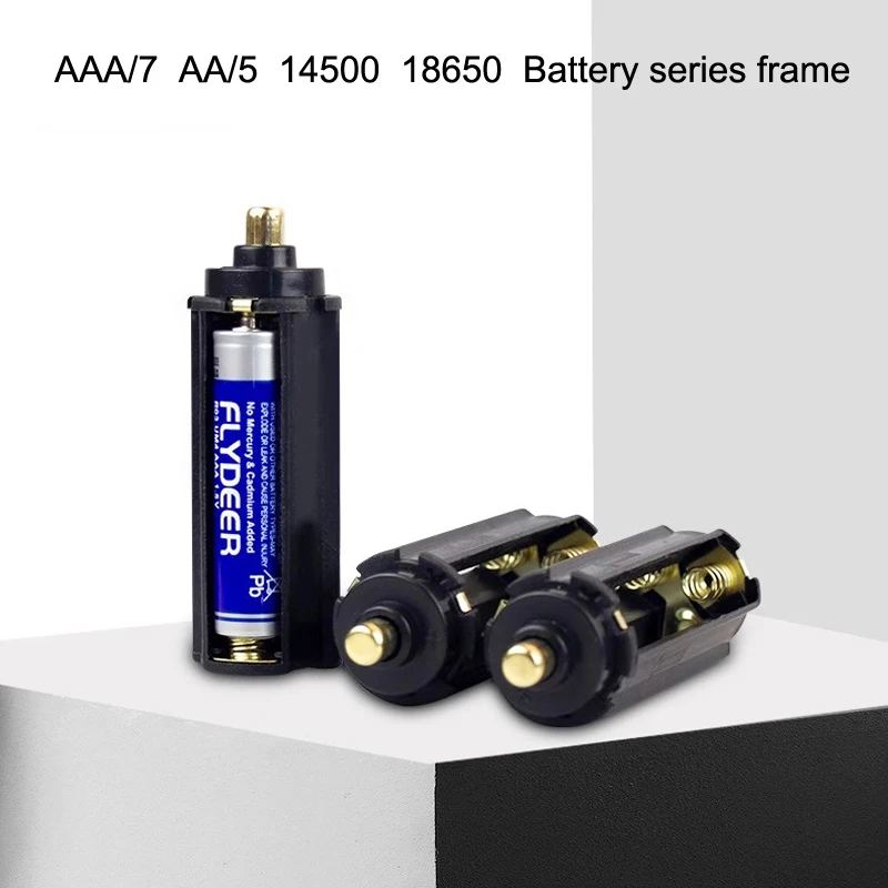 14500 battery box LED flashlight conversion rack AA/5 AAA/7 battery slot 18650 battery rack series conversion drum