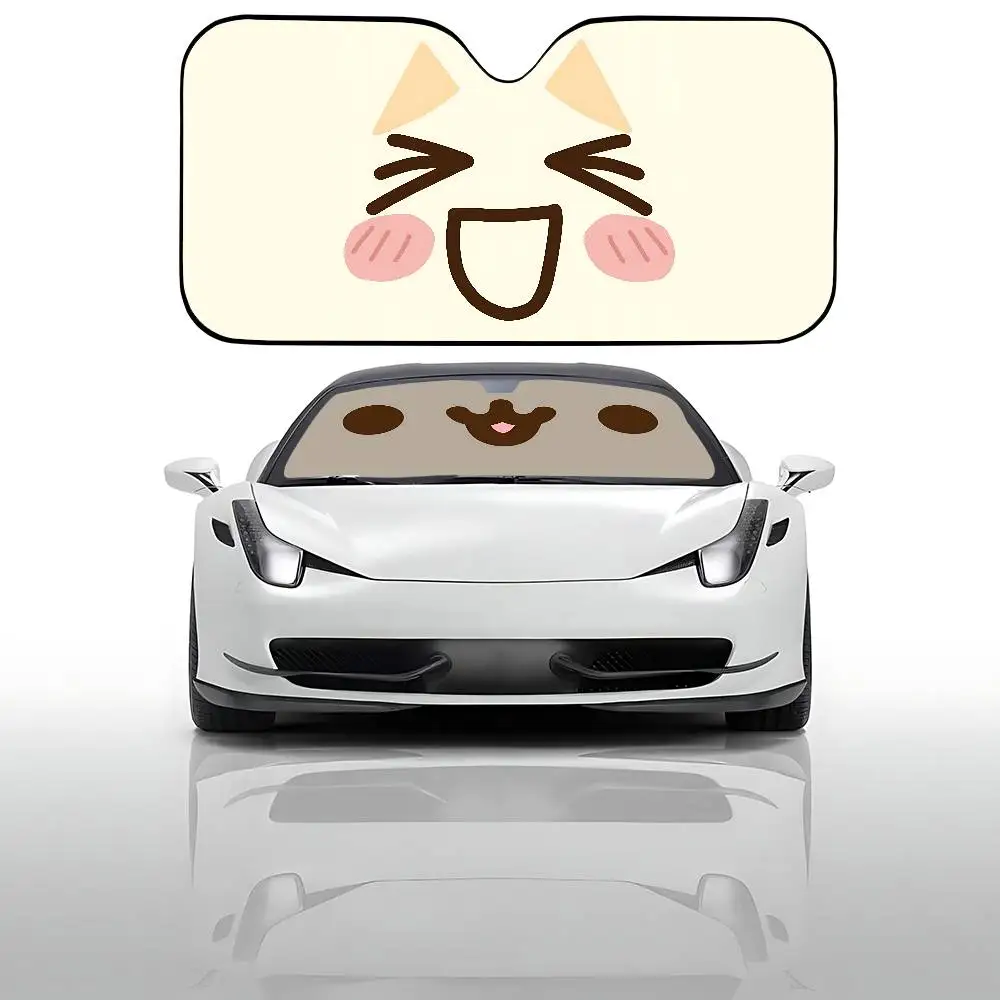 Kawaii لطيف مظلة السيارات الستائر مظلة السيارة يغطي غطاء الزجاج الأمامي العالمي للطي قناع #3