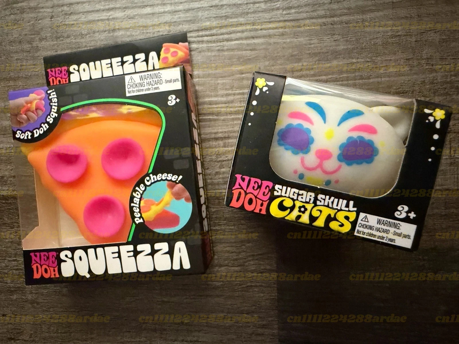 NEW HTF Rare Glow NeeDoh Sugar Skull Cat Glow in the Dark Nee Doh Cat Purple