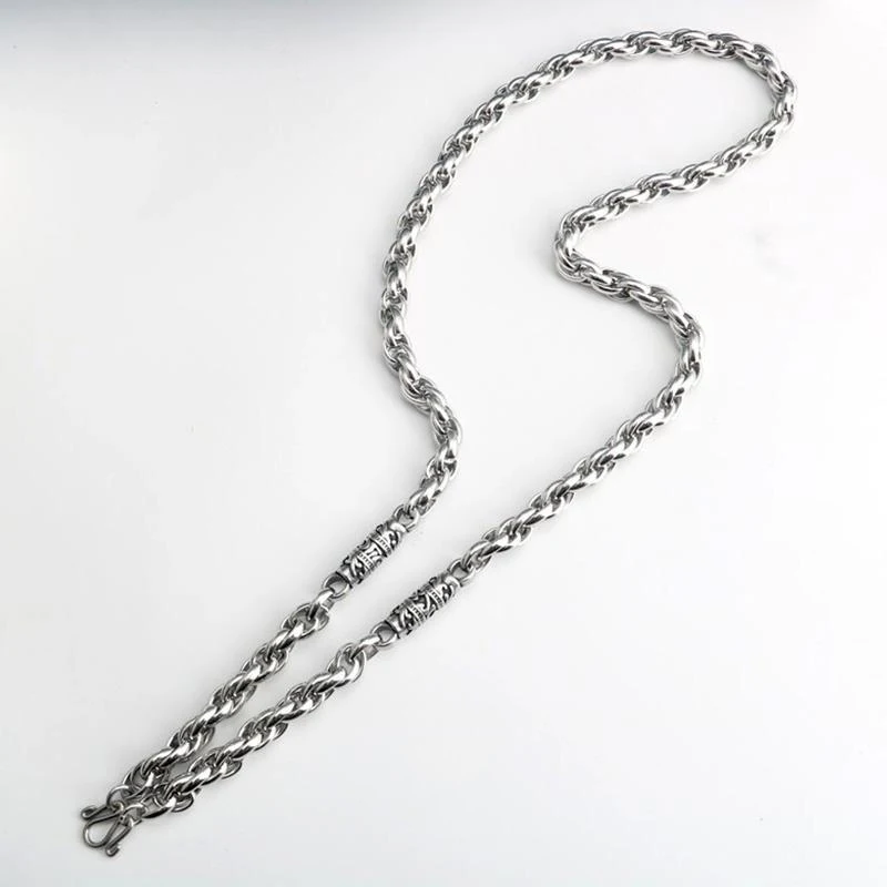 62cm Thai Buddhist Brand Stainless Steel Necklace Outdoor EDC Multifunctional Self-defense Chain