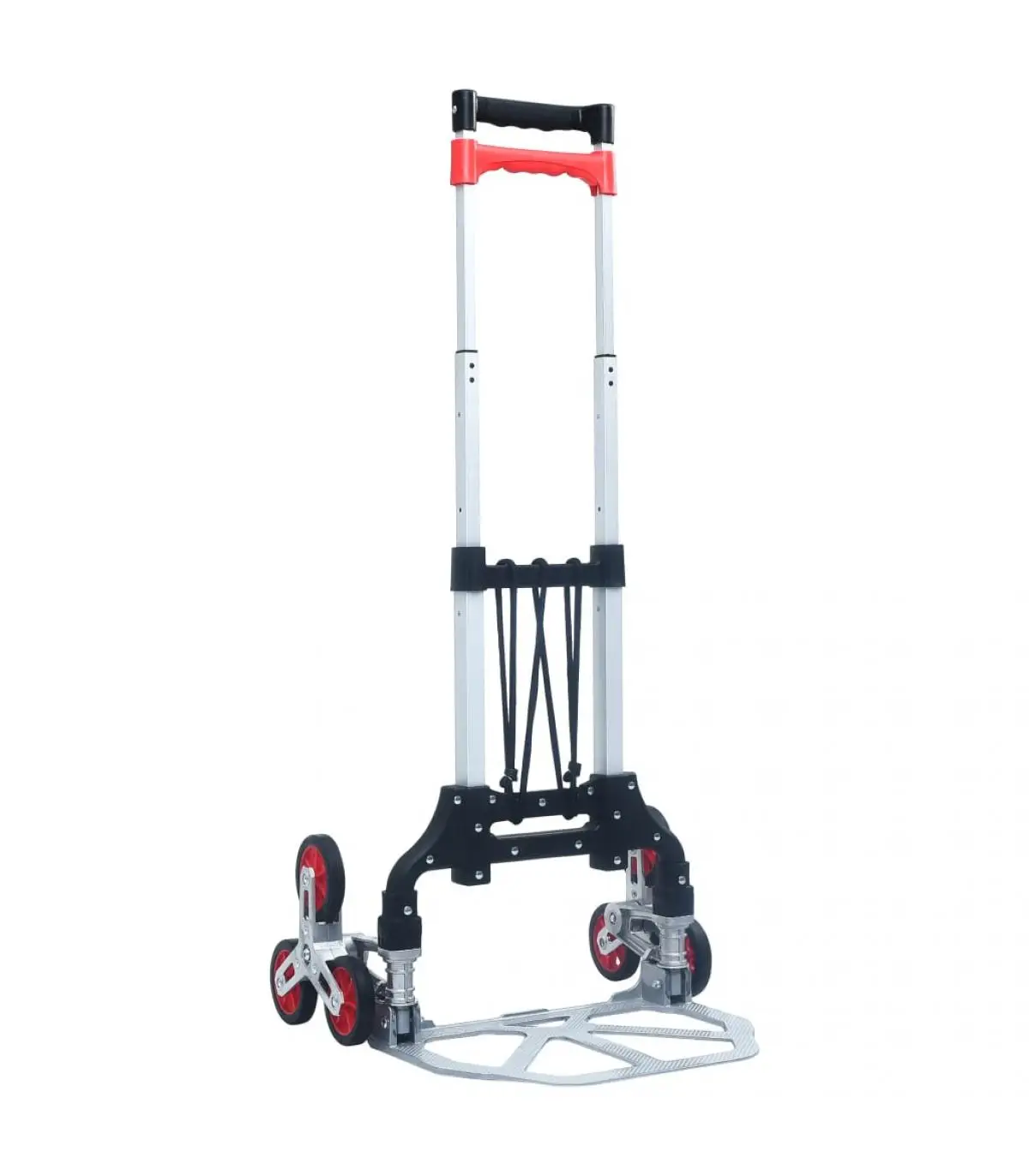 70 kg silver aluminum folding transport trolley on wheels