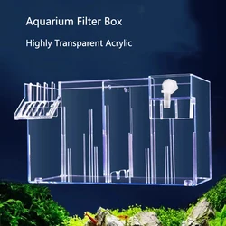 Aquarium External Filter Box Acrylic Filter Dry and Wet Separation 4 in 1 Silent External Suspend Fish Tank Drip Overflow New