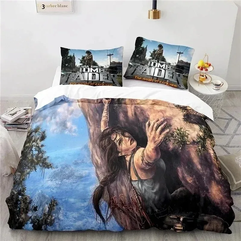 3D print Game Tomb Raider Bedding Set Bedroom Soft Modern Bedspreads Comefortable Kids Duvet Cover Quilt Cover And Pillowcase