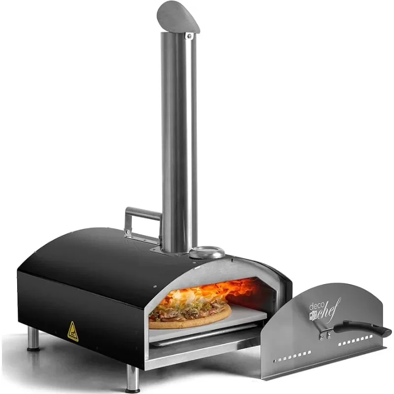 

Deco Chef Outdoor Pizza Oven with 2-in-1 Pizza and Grill Oven Functionality, 13" Pizza Stone, Portable 3-Layer Outdoor Ovens