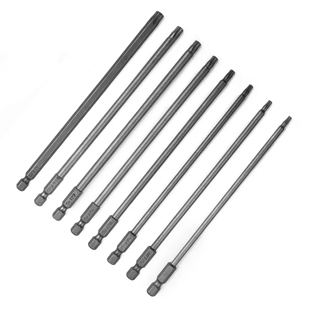 Punta per cacciavite Torx magnetico 1PC 150mm lunga T8,T10,T15,T20,T25,T27,T30,T40 Set di punte di alta qualità cacciavite Torx testa piatta