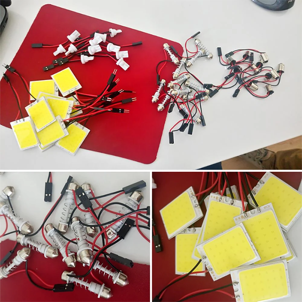

So.k 2pcs/lot T10 COB 12/24/36/48 SMD Chip White Reading 12V Led Dome Bulb Car Parking Auto Interior Panel Festoon Light