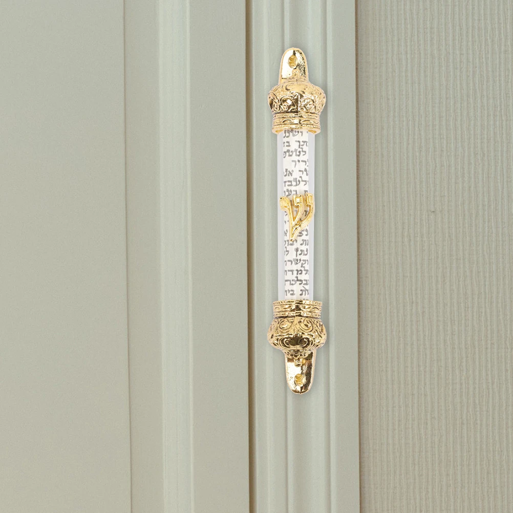 

2pcs Metal Mezuzah Religious Decoration Home Blessing Plaque Jewish Symbol Long Lasting Smooth Surface for Catholics
