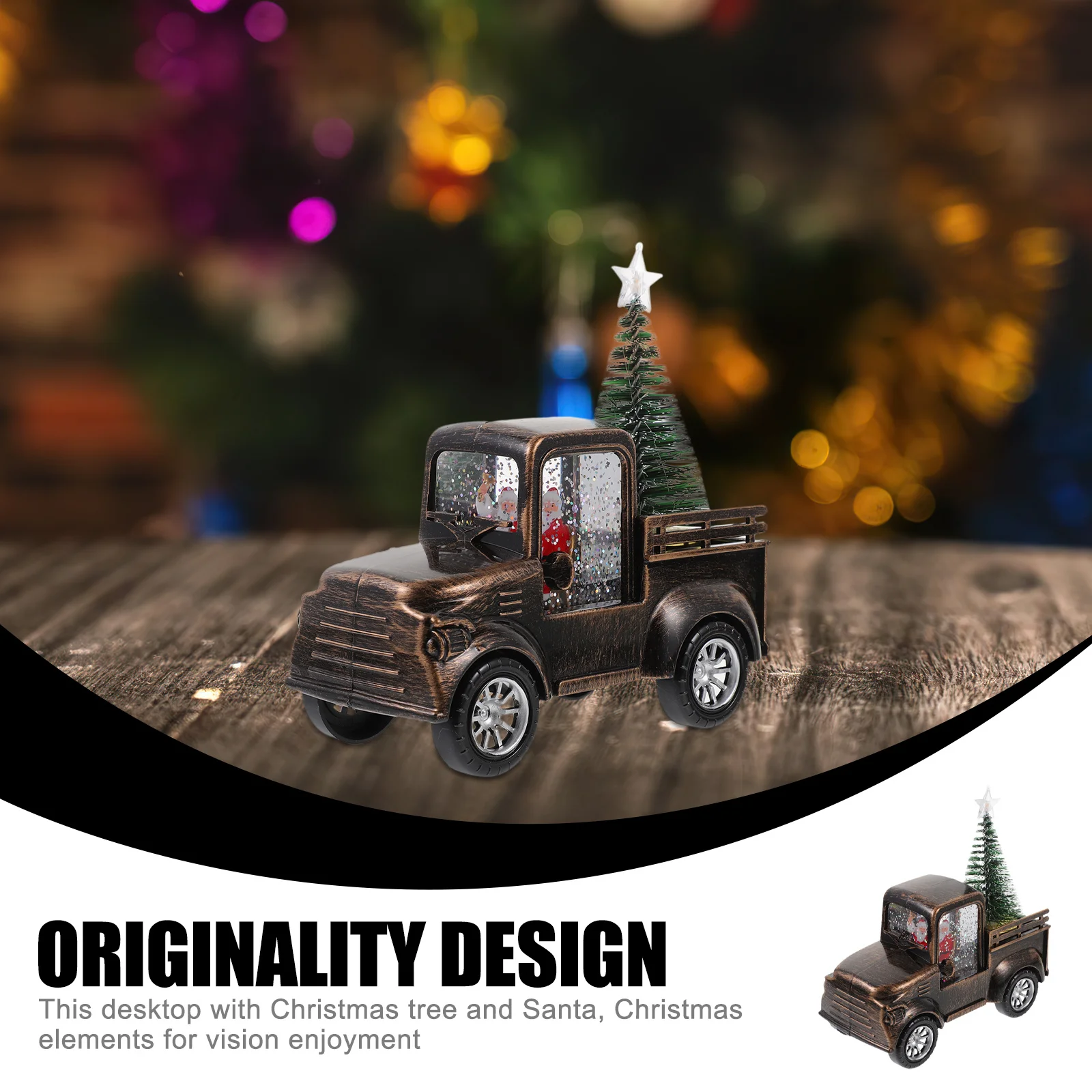 

Mini Santa Light Christmas Glowing Statue Desktop Decor Operated Light Tabletop Scene Glowing Christmas Statue Prop