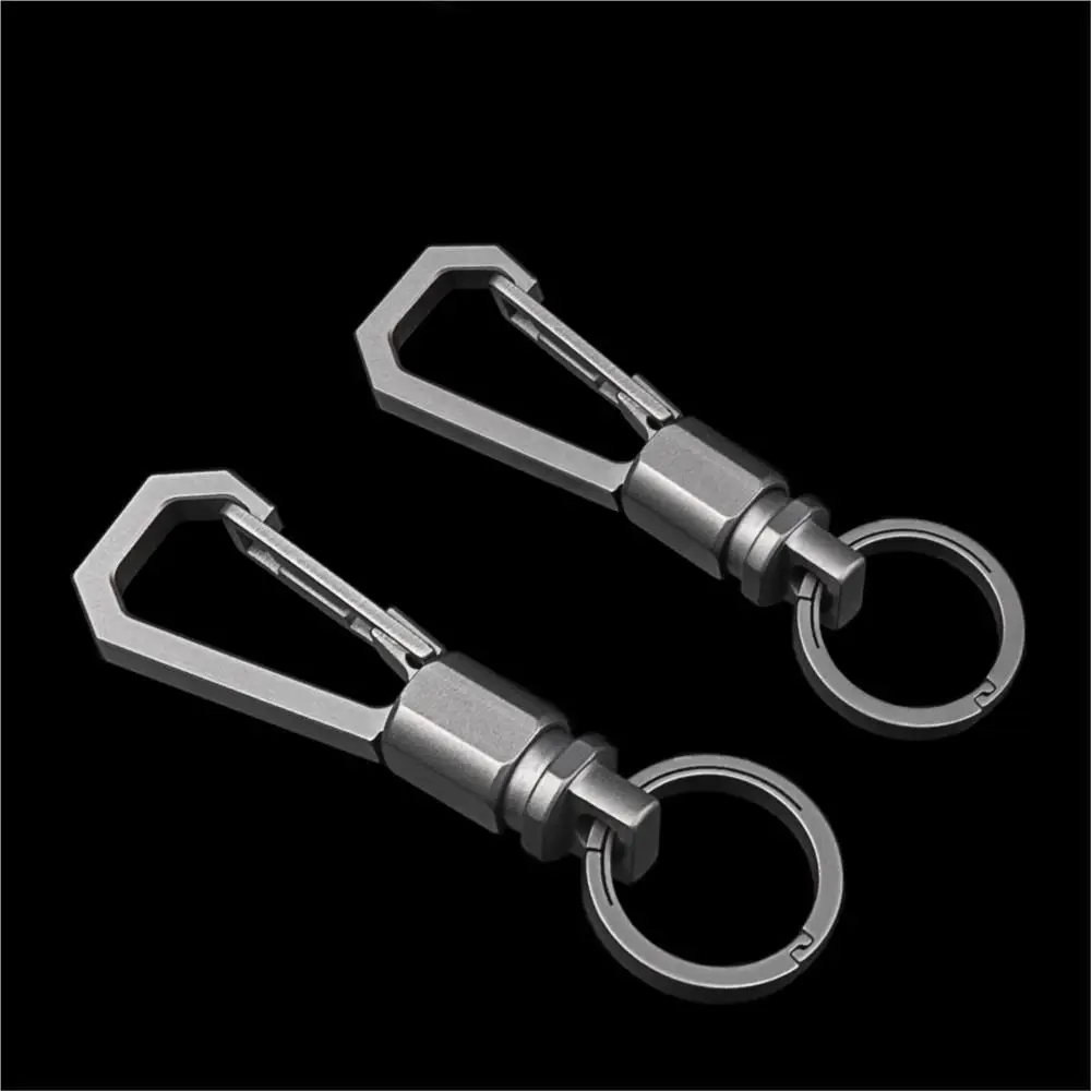 Titanium Alloy Keychain Quick Release Dual Quick Release Tool Universal Ring Keyring Car Keychain Hanging Waist Ring