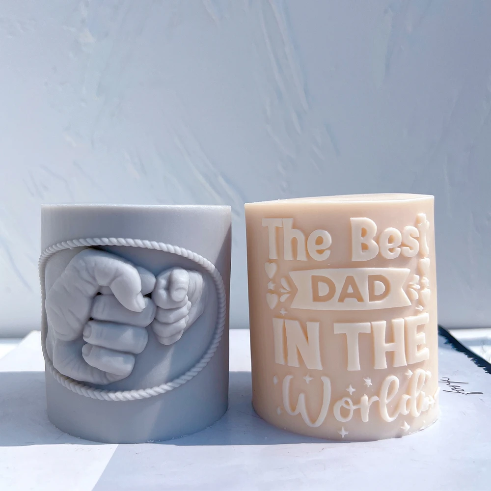 DAD Column Candle Mold MAM Letter Cylinder Pillar Silicone Mould Father's Day Gift Home Decoration