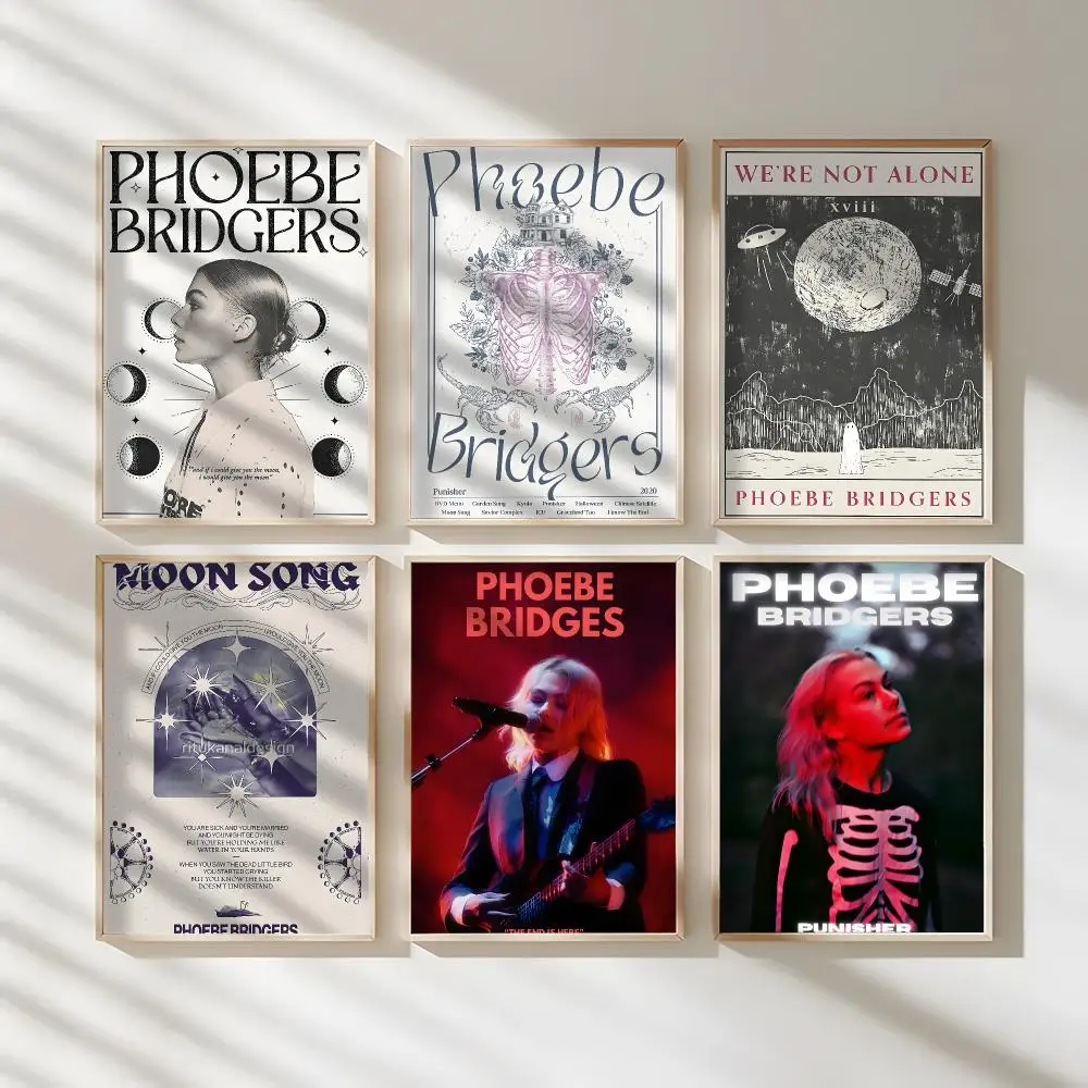 American Singer P-phoebe Bridgers Poster Waterproof Canvas Art Wrinkle Free Wall Hanging For Home Living Room Bedroom Decor