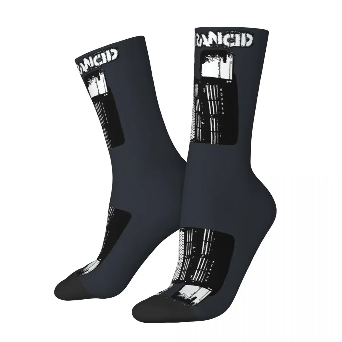 Crazy compression Rancid Graphic Sock for Men Vintage R-Rancid Rock Band5 Quality Pattern Crew Sock Casual