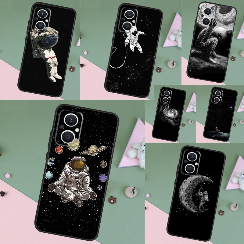 Space Astronaut illustration Back Cover Case For OPPO Reno 8 7 6 Lite 2Z 5 4 Z 8T OPPO Find X5 X6 Pro X2 X3 Lite Neo