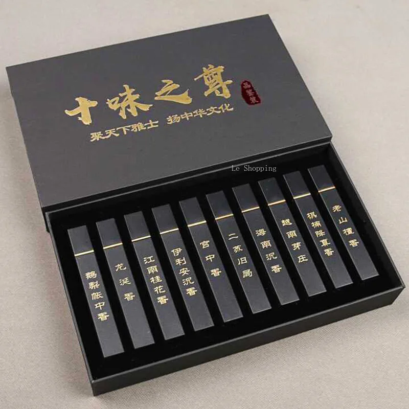 

Подарочная коробка для благовоний с десятью вкусами/гусиная груша, Хайнань, агар, Вьетнамский нячан, старая гора, сандал, очищает воздушную палочку