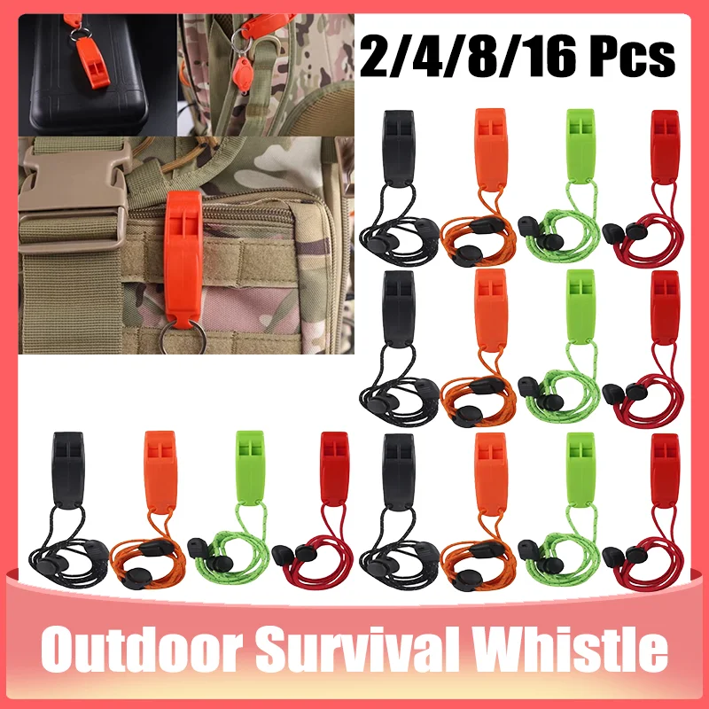 2/4/8/16Pcs Outdoor Survival Whistle High Quality Dolphin Sound Camping Hiking Whistle EDC Whistle Outdoor Tool