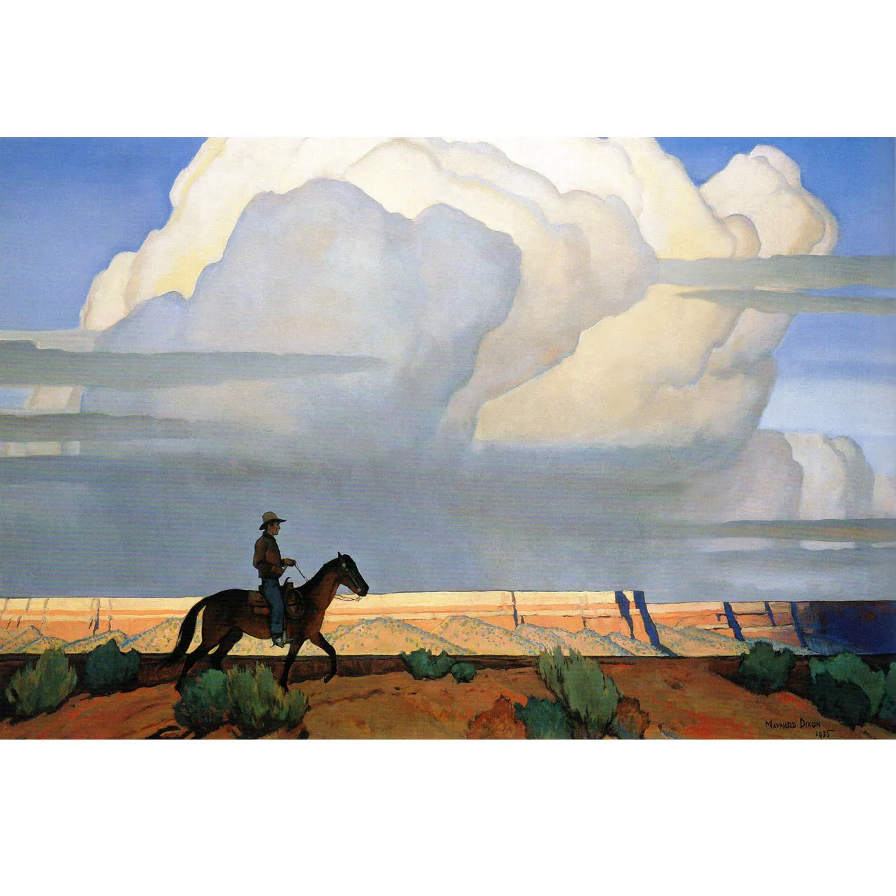 Hand painted high quality reproduction of Desert Journey by Maynard Dixon landscape oil painting on canvas Home decorations