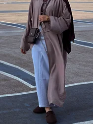 Ramadan Eid Muslim Women Modest Arab Open Abaya Long Dress Jalabiya Lace Up Cardigan Robe Morocco Dubai Abayas Kaftan Vestidos