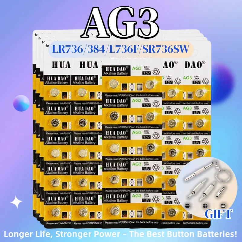 

AG3/SR41/LR41 Button Cell Battery 1.5V Pack for Smart Watch Toys Thermometer Calculator Watch Accessories (L736/SR41SW/384/392)