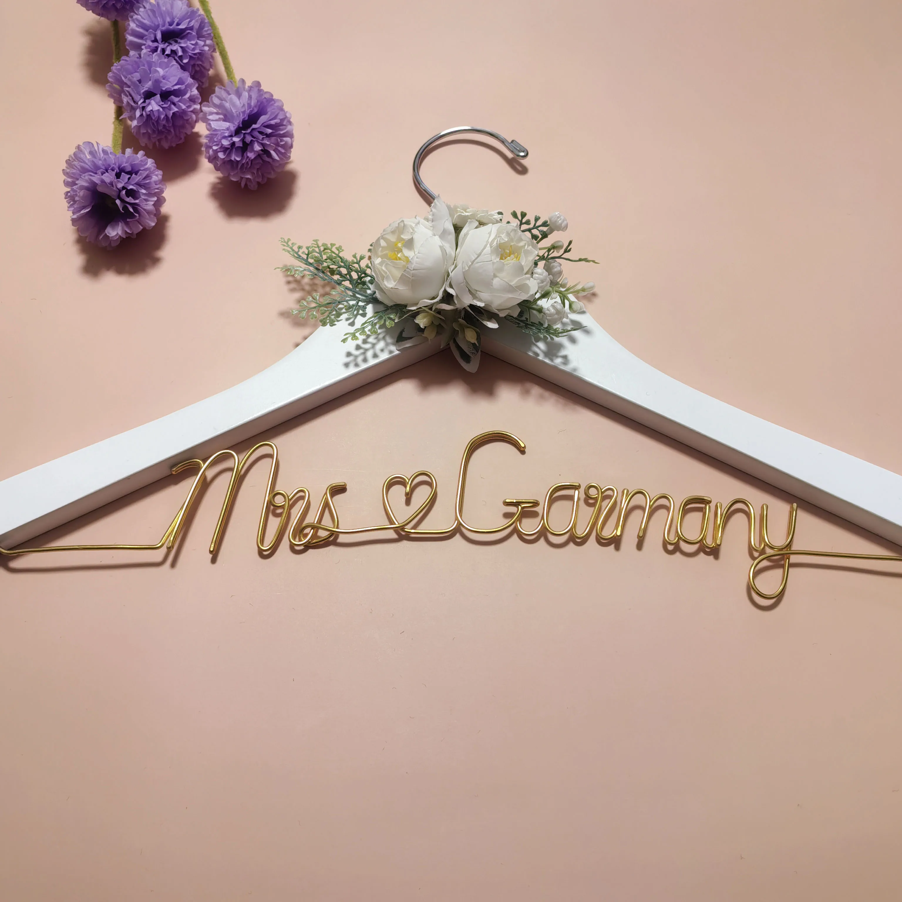 Personalization Wedding Hanger,Bridal Gift, Bridesmaid Hanger, Sir and Madam Anniversary, Graduation Ceremony, Flower