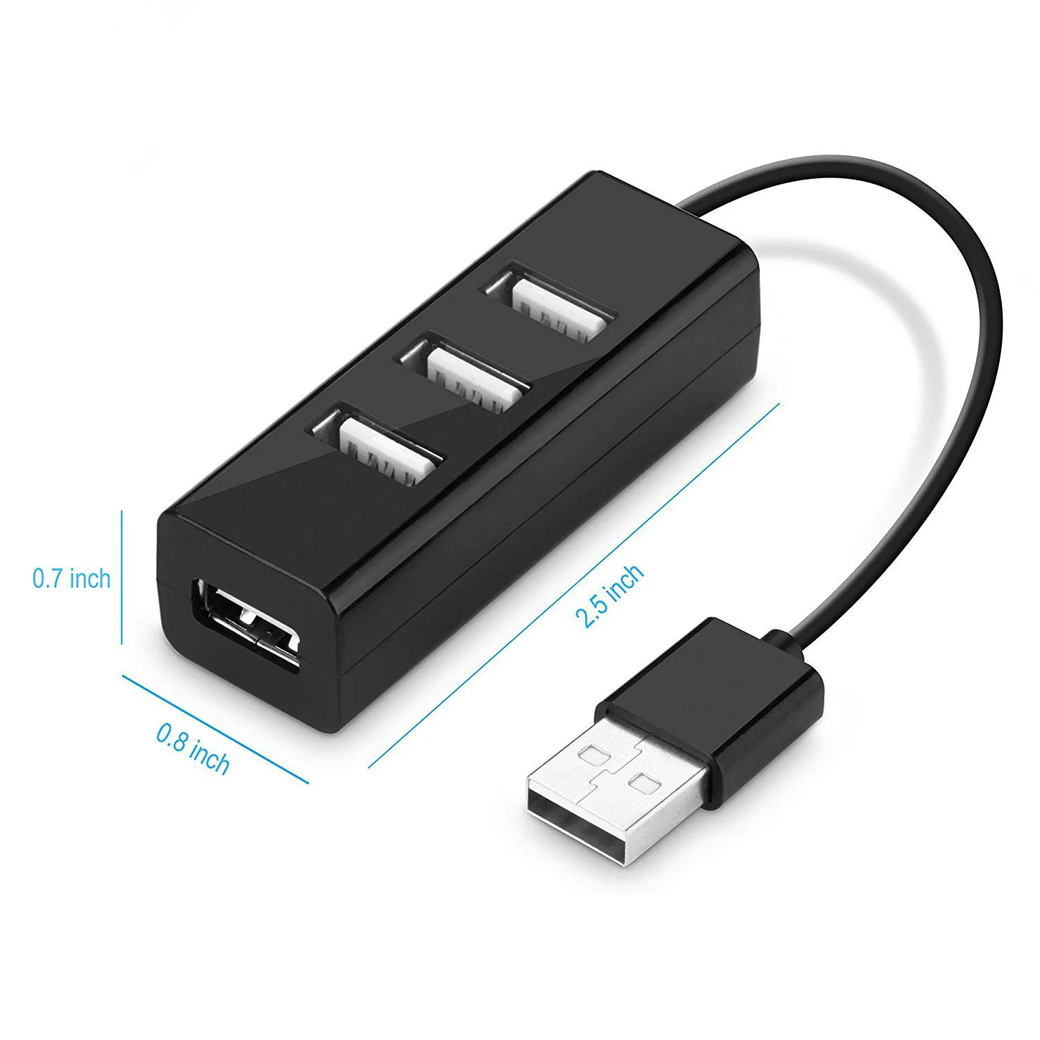 4 Port USB 2.0 Splitter Supports 480Mbps High-Speed Transmission for PC Computer Desktop/Laptop for Windows 7/8/10/XP/Vista/2000