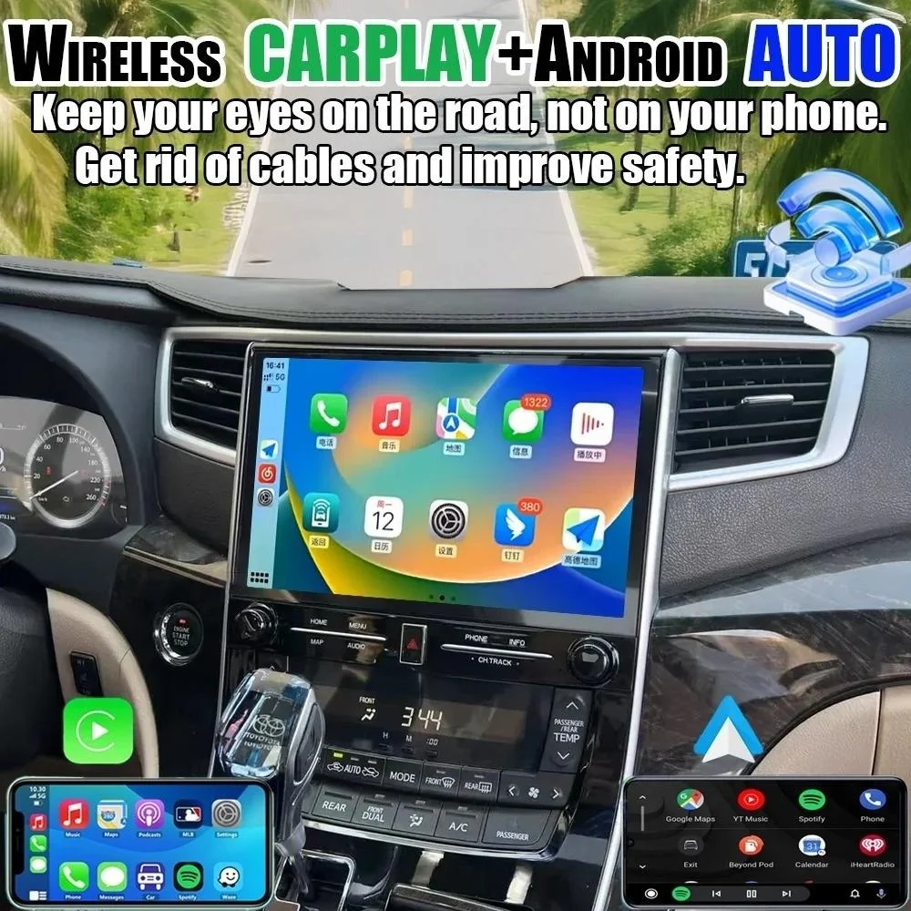 For Toyota Alphard 20 A20 2008-2014 Multimedia Video Player Android Screen Car Radio CarPlay Navigation GPS Auto Stereo HeadUnit