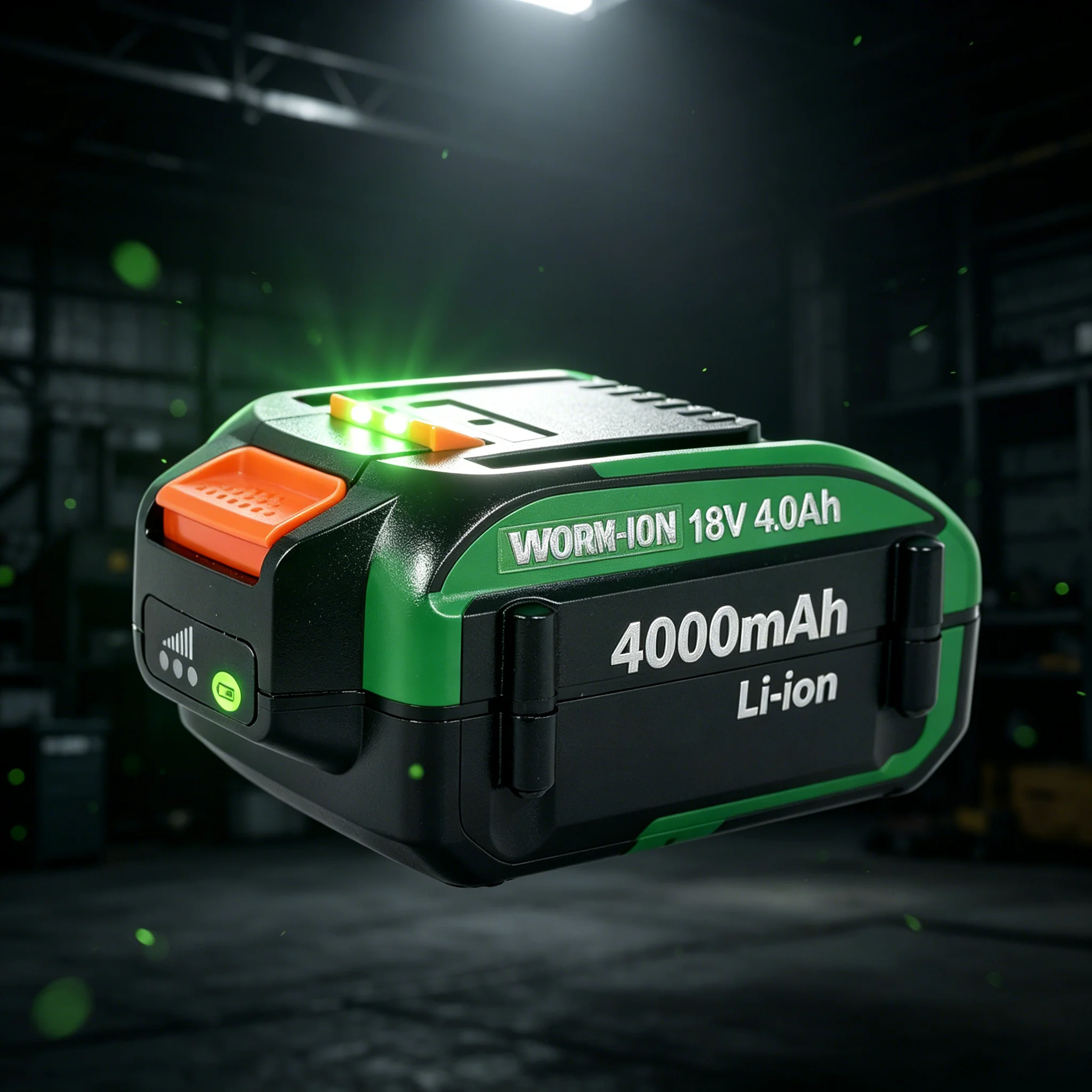 Compatible WORX 18v 4ah rechargeable Lithium-ion Battery with Higher Safety and Longer Running Time, with LED Charging Indicator