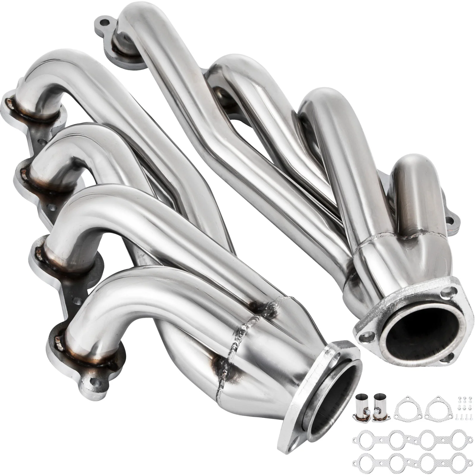 

SucceBuy Exhaust Conversion Swap Header for Chevrolet GMC Truck LS1 LS2 LS3 LS6 Long Tube Header Exhaust Manifold Set W/ Gasket