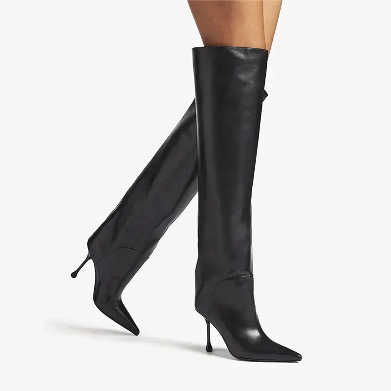 2024 Autumn/Winter New High Heel Over Knee Long Boots Fashion Pointed Thigh Boots Women\'s 34-44 Large Comfort Long Boots