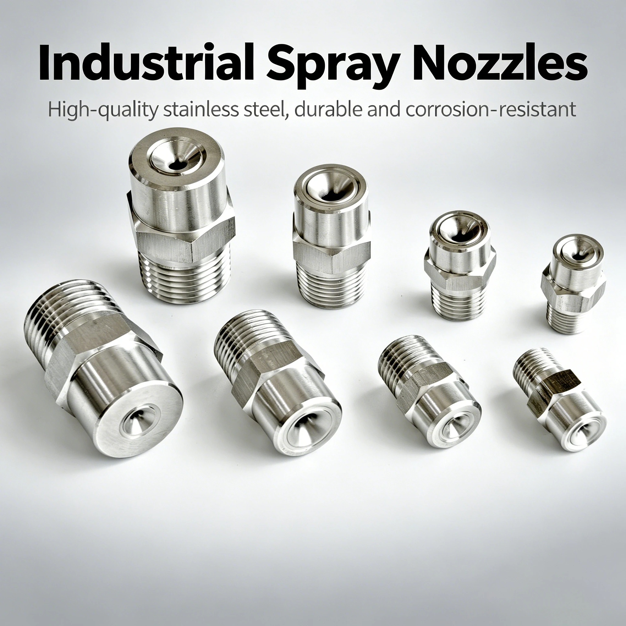 304 Stainless Steel Wide Angle Water Jet Nozzle BSPT 1/8