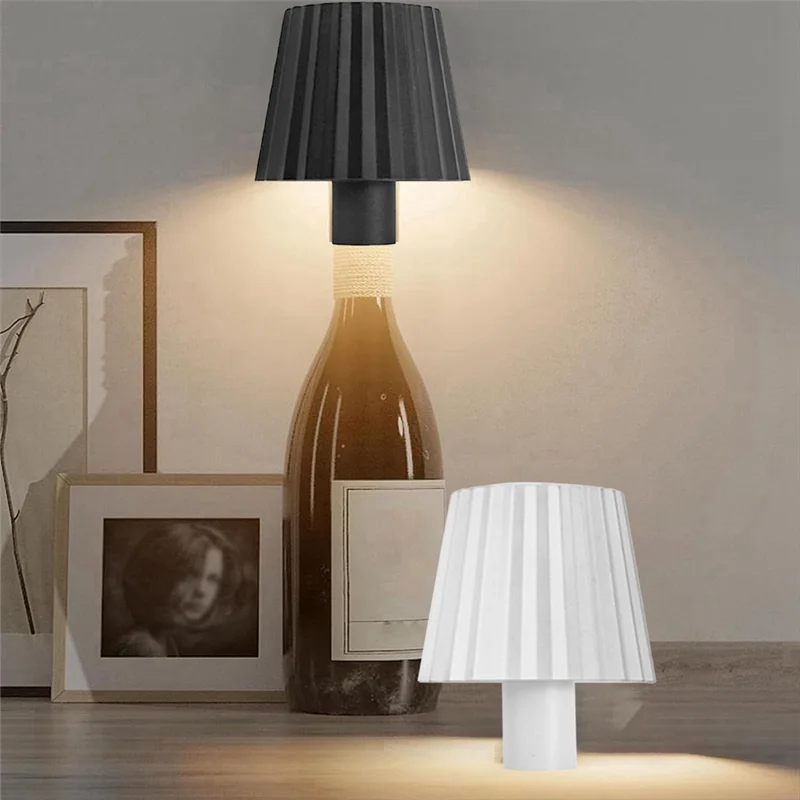 GOOD-Wireless Bottle Lamp,3 Color Stepless Dimming Bottle Lights,LED Wine Bottle Lamp Portable Cordless Table Lamp For Bars