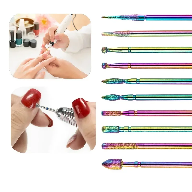 10 pz Lime per unghie con sabbia Trapano per smalto per cuticole Set per manicure elettrico per rimuovere punte per trapano per pedicure pulite Testa per molatura delle unghie