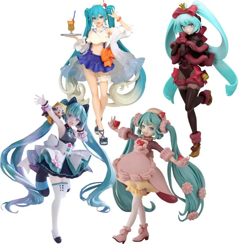 本物のフリュー初音ミク-エクスクード-クリエイティブフィギュア-サイバーフューチャー-チョコレートショートケーキ-ノエル-ラズベリー-トロピカルジュース-フィギュアモデル