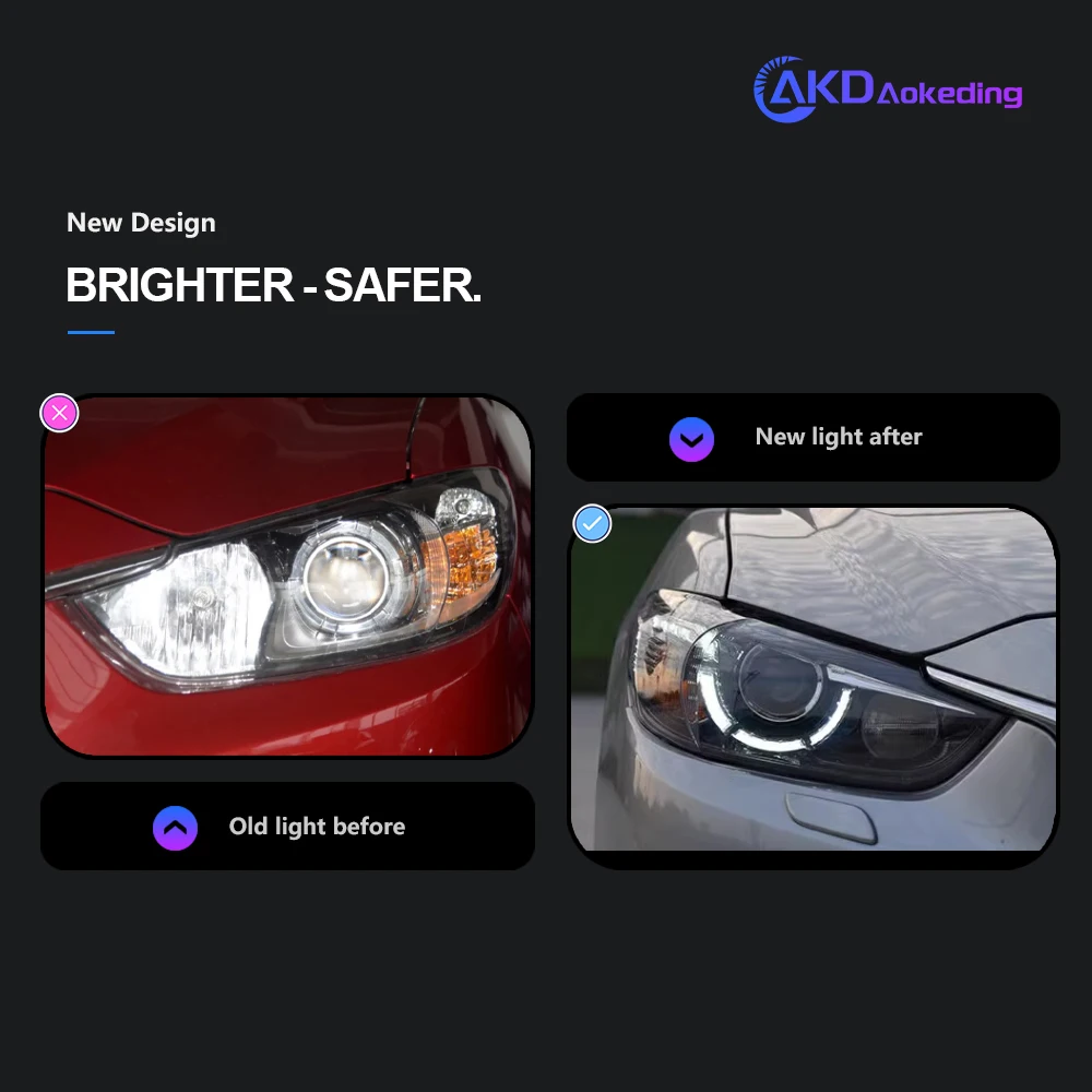 AKD Head Lamp for Mazda 6 Atenza LED Headlight 2013-2016 Headlights Atenza DRL Turn Signal High Beam Angel Eye Projector Lens