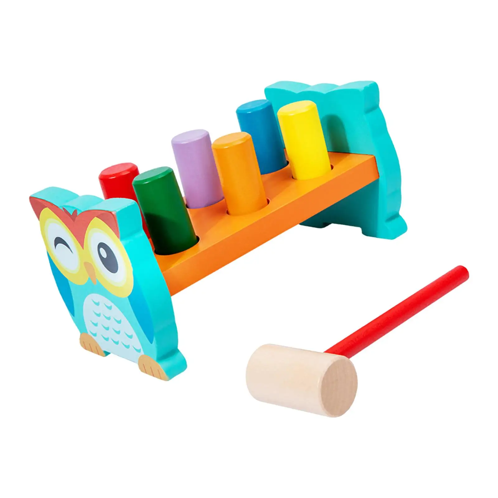 

Wooden Hammer Toys,Wooden Pound A Peg Toys,Colorful,Developmental Toy with Mallet,Wooden Pounding Bench for Girls and Boys