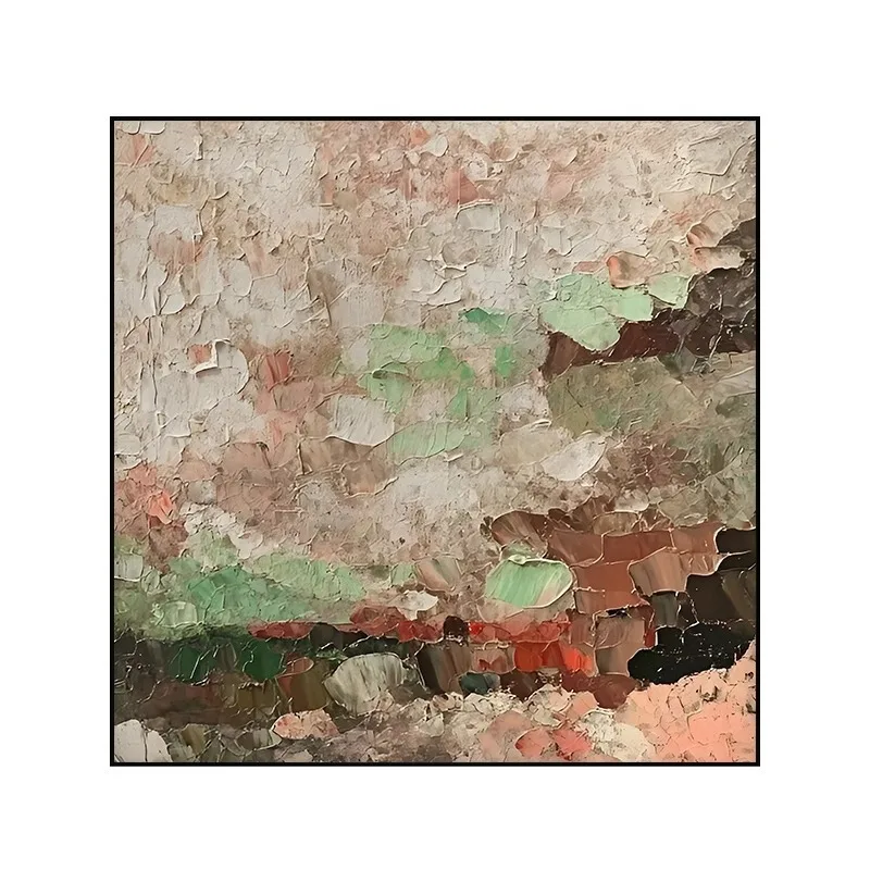 

Brown-green, large, villa, decorative painting, square, soft decoration, hand-painted