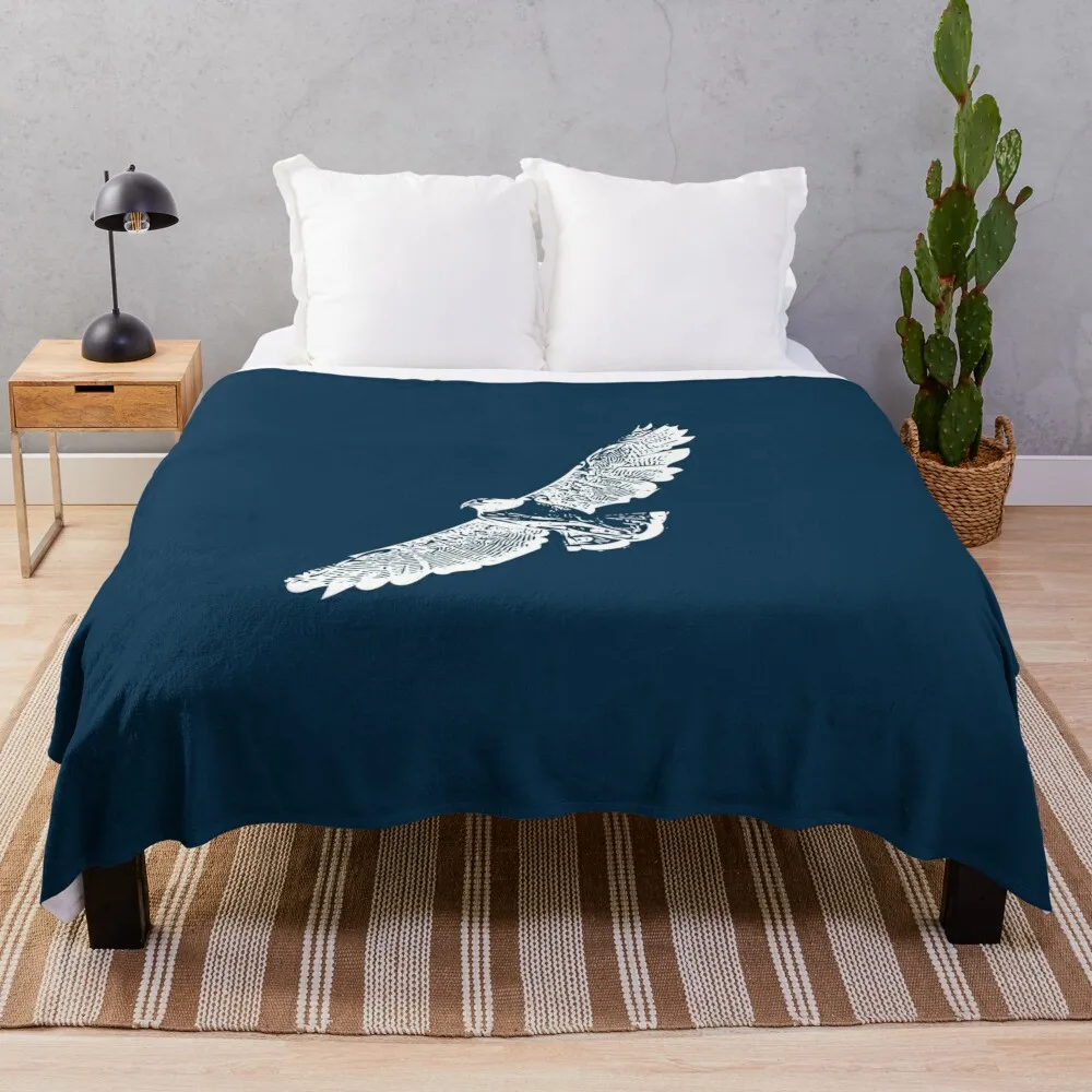 

White Tailed Hawk White Design Throw Blanket Soft Beds Luxury Brand Soft Big Decorative Sofas Blankets