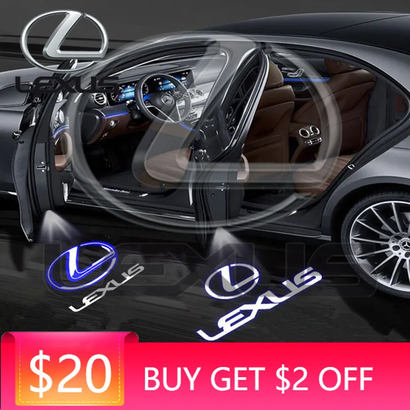 

Emblems Led Car Door Welcome Laser Projector Logo Night Light Wireless For Lexus ES LM LX GX LC RZ IS CT GS RC HS SC TX LBX RX N