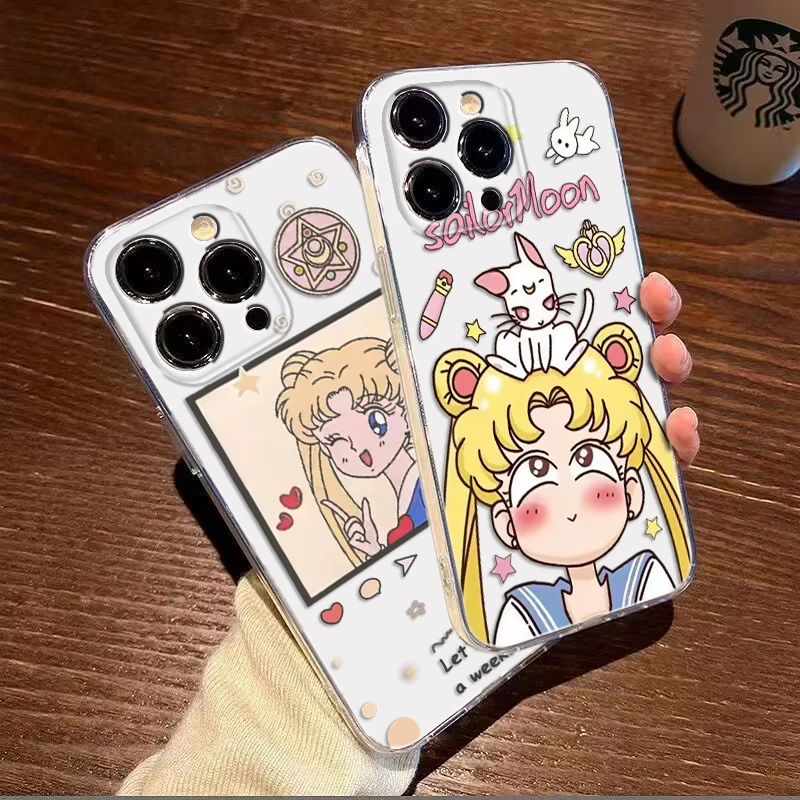 S-Sailor M-Moon cartoon Soft Case for Redmi Note 11S 10 9 POWER Xiaomi Mi 10T 11 11T Pro F1 A3 Poco M3 M4 X3 NFC M6 F6 X6 C65