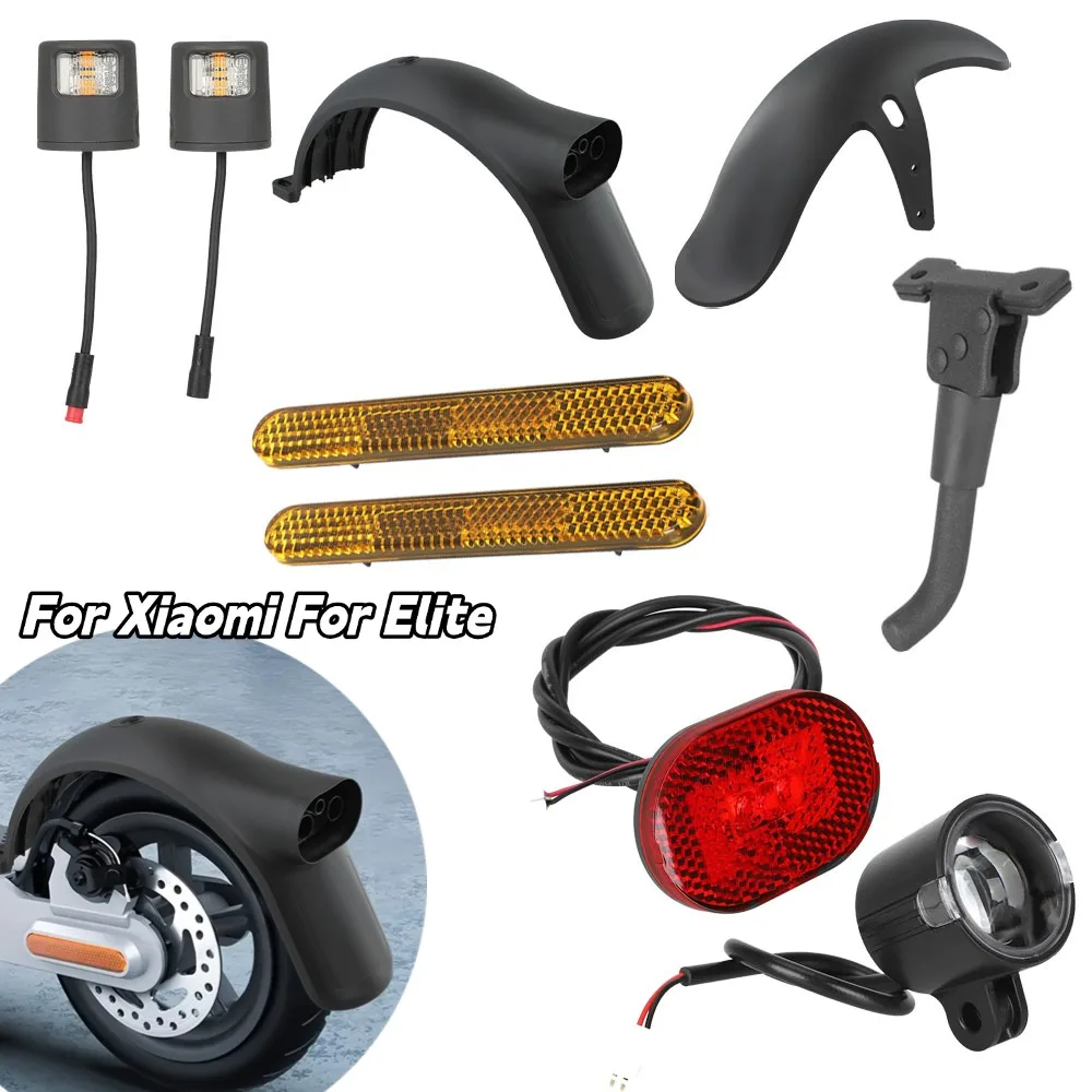 For Xiaomi For Elite Electric Scooter Front Rear Mudguard Taillight Headlight Foot Support Replacement Scooter Accessories