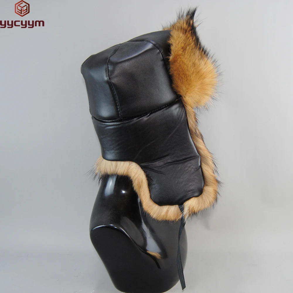 

2024 New Fashion Men's Real Mink Fur Cap Winter Warm Headgear Real Dog Fur Cap Beanie Beret Men Natural Real Dog Fur Leather Hat